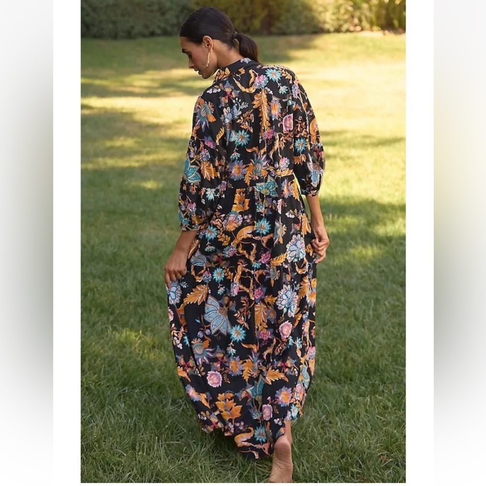 EUC Anthropologie The Carolita Tiered Shirt Dress Sz XS (also fits S & MP) - Picture 2 of 7